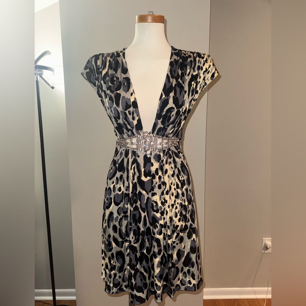 Sky Black and Cream Animal Print Blouse